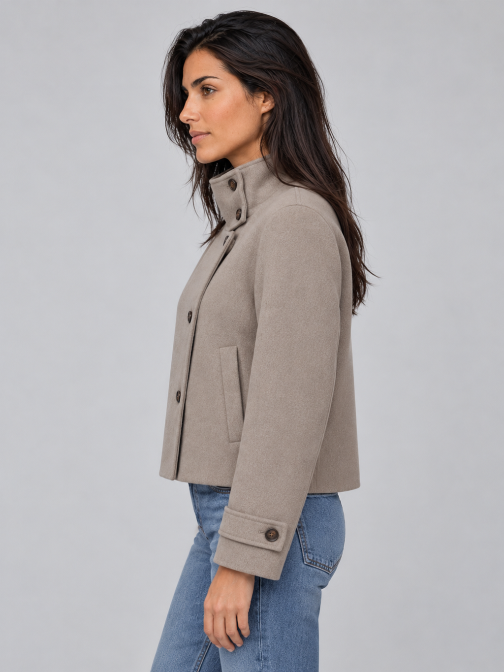 Women's Cropped Single Breasted Coat