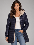 Women's Mid-Length Faux Fur Lined Puffer Coat