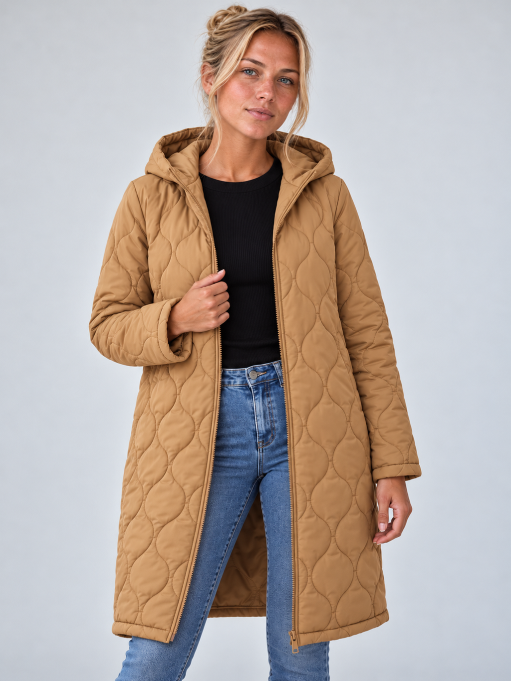 Women's Longline Hooded Puffer Coat