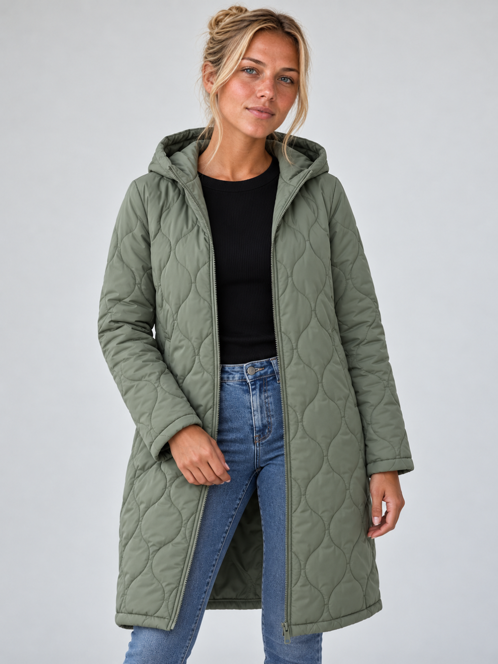 Women's Longline Hooded Puffer Coat