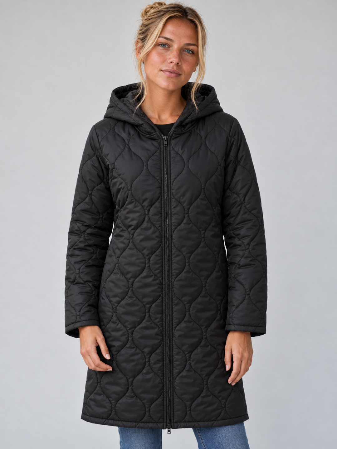 Women's Longline Hooded Puffer Coat