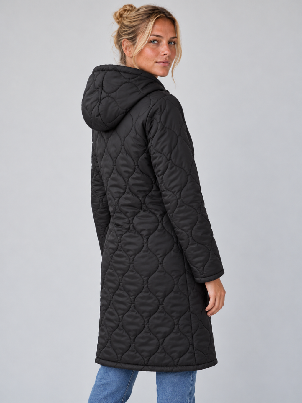 Women's Longline Hooded Puffer Coat