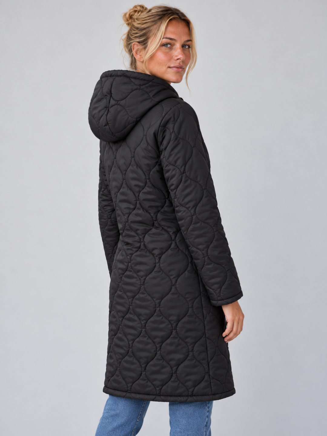 Women's Longline Hooded Puffer Coat