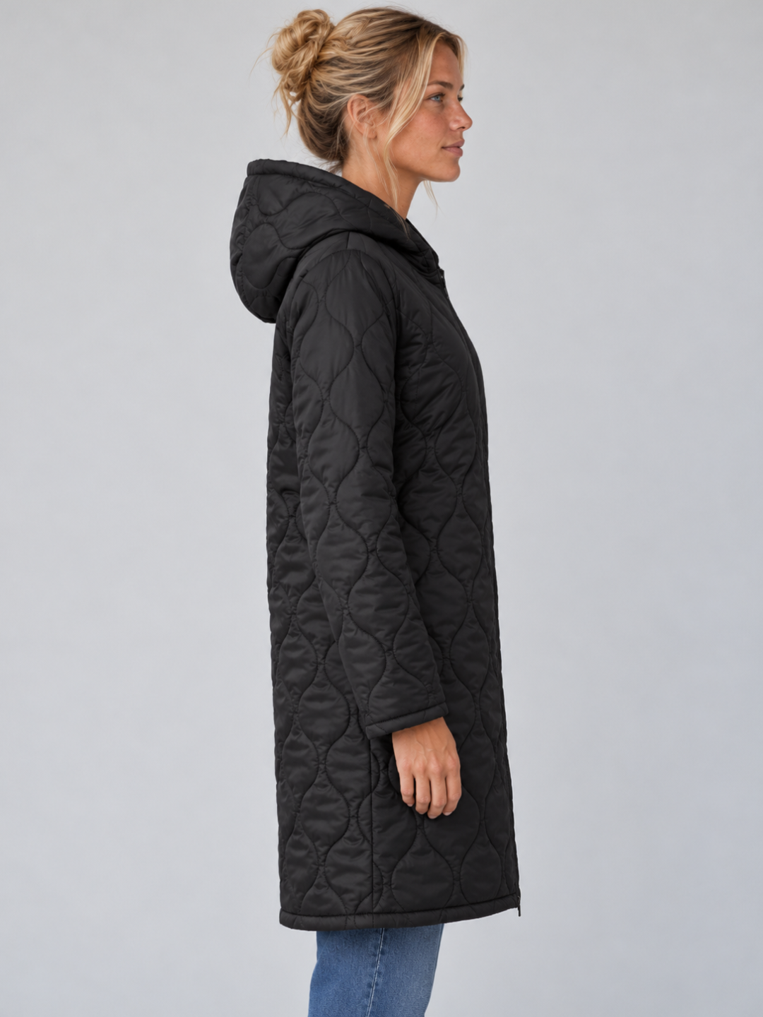 Women's Longline Hooded Puffer Coat
