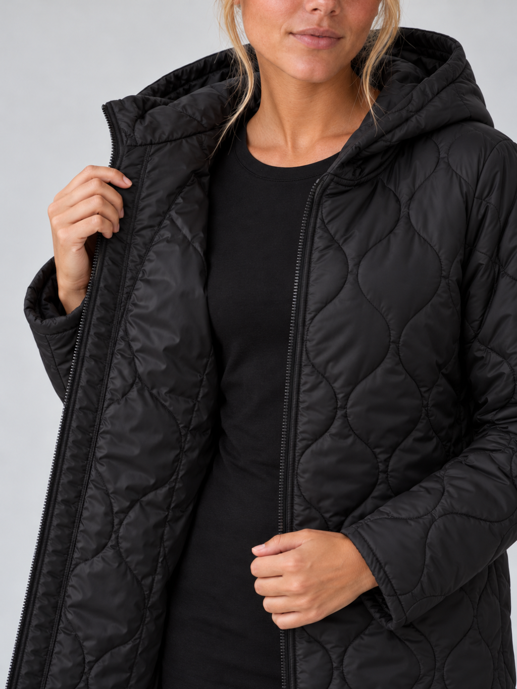 Women's Longline Hooded Puffer Coat