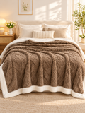 Sherpa Coral Fleece Throw Blanket