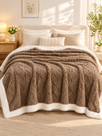 Sherpa Coral Fleece Throw Blanket