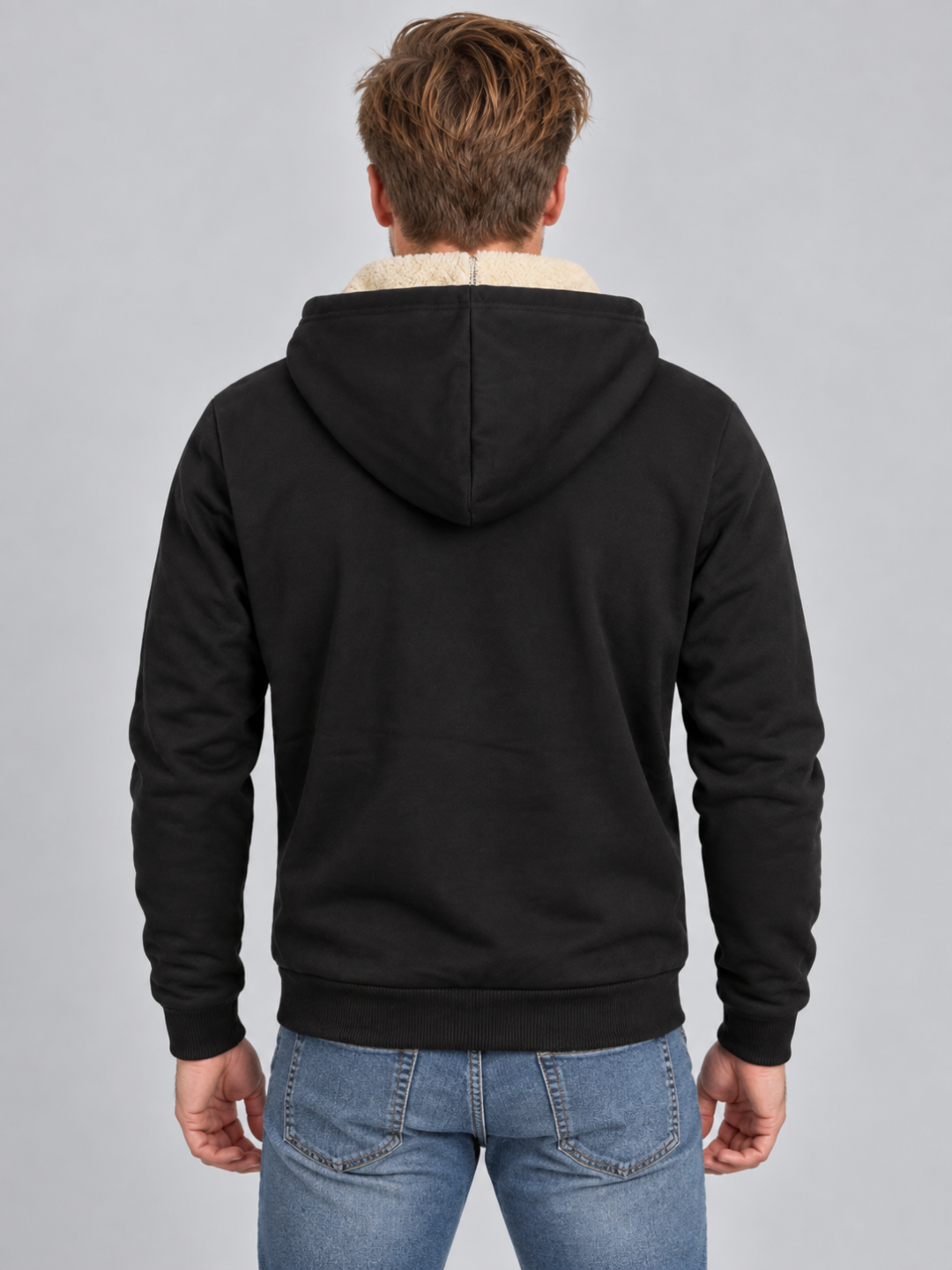Men's Sherpa-Lined Zip-Up Hoodie