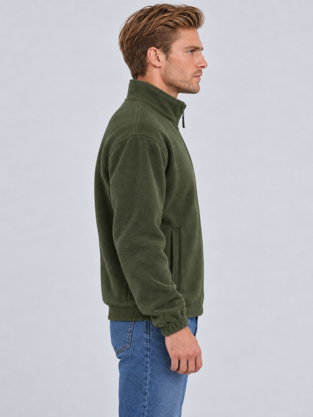 Men's Full-Zip Stand Collar Sweatshirt Jacket