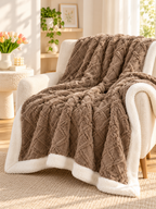 Sherpa Coral Fleece Throw Blanket