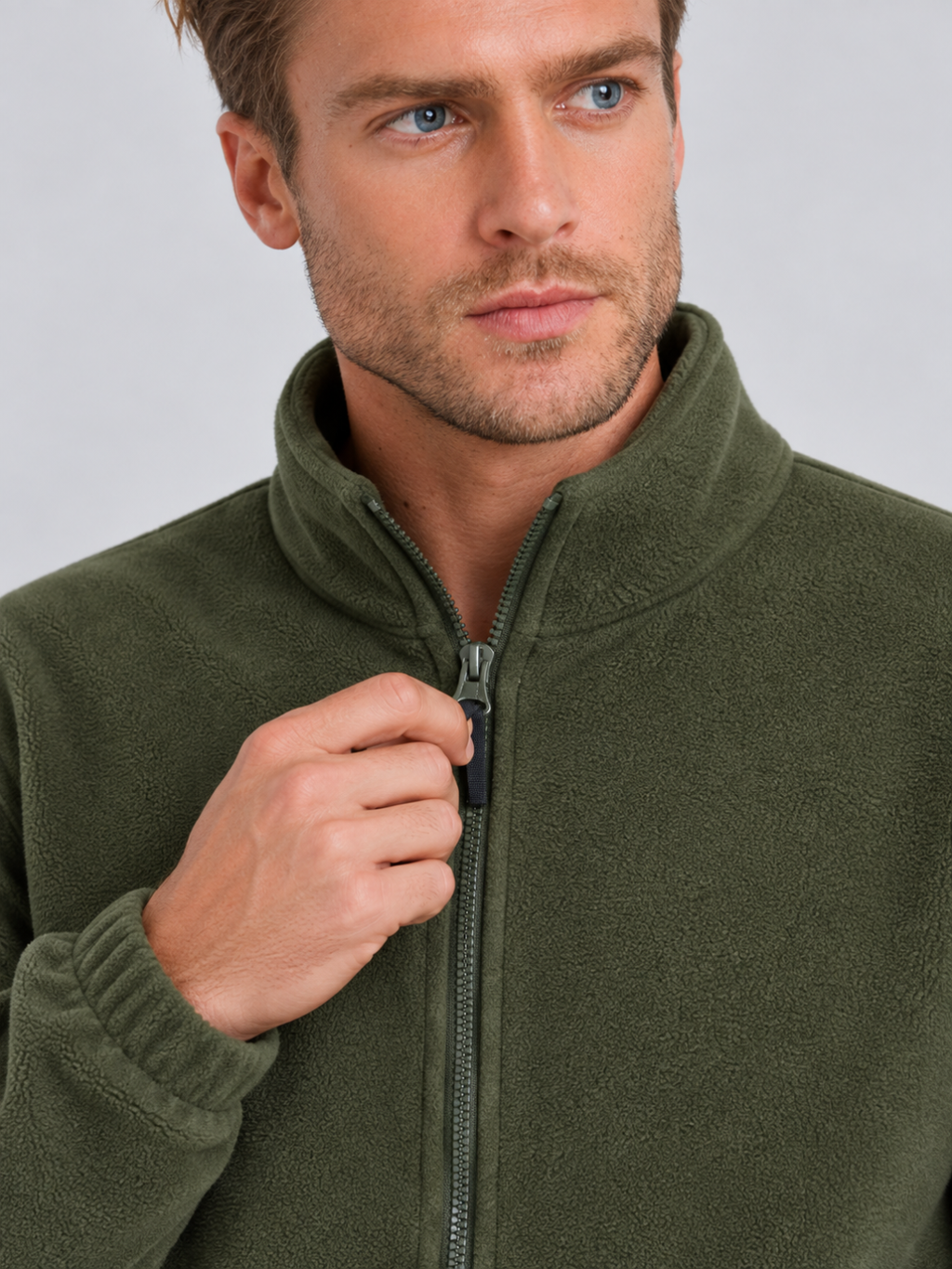 Men's Full-Zip Stand Collar Sweatshirt Jacket