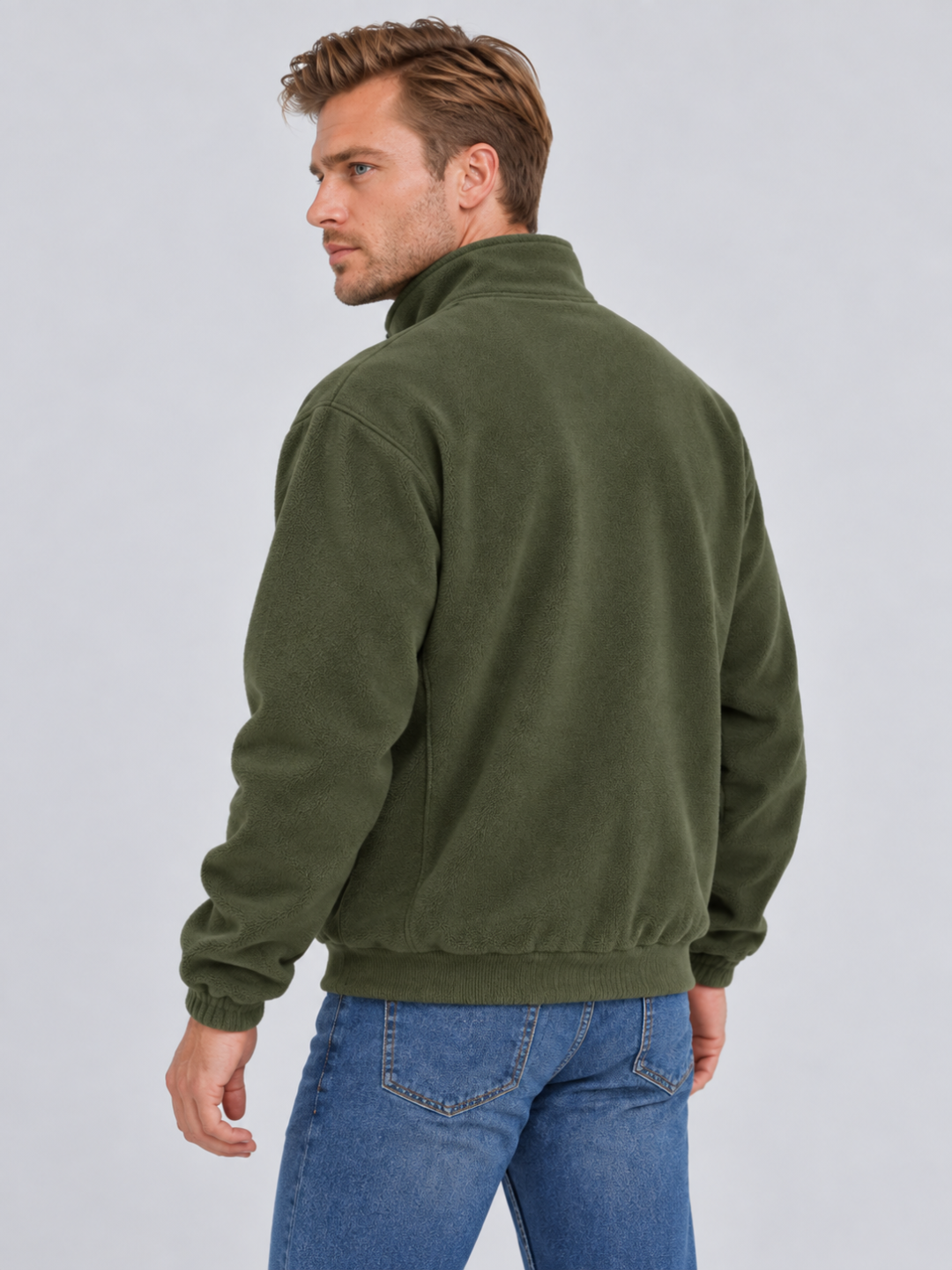 Men's Full-Zip Stand Collar Sweatshirt Jacket