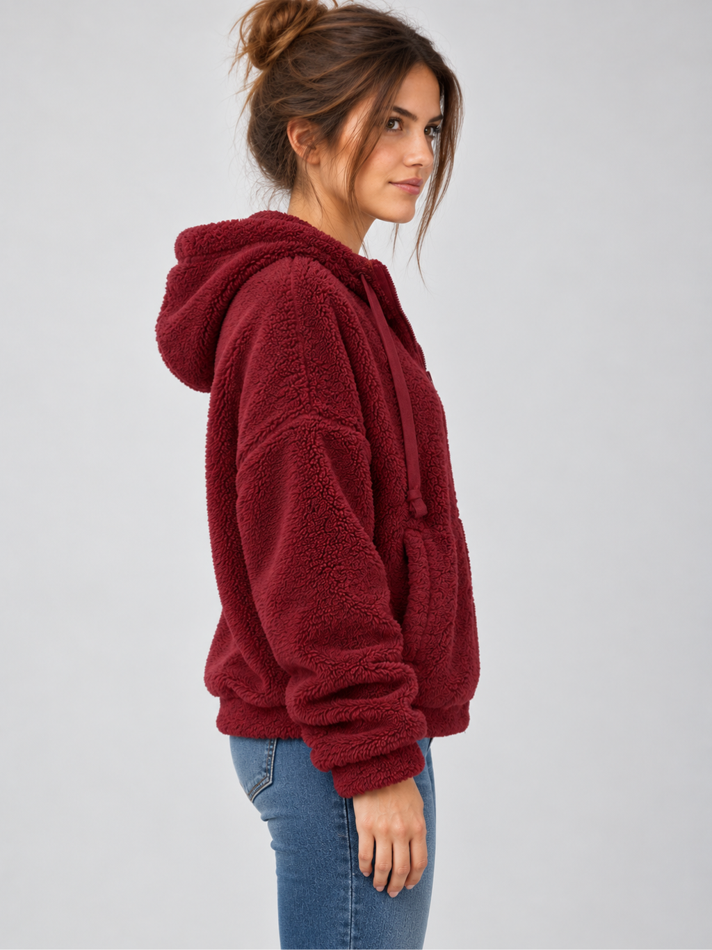 Women's Oversized Teddy Fleece Hoodie