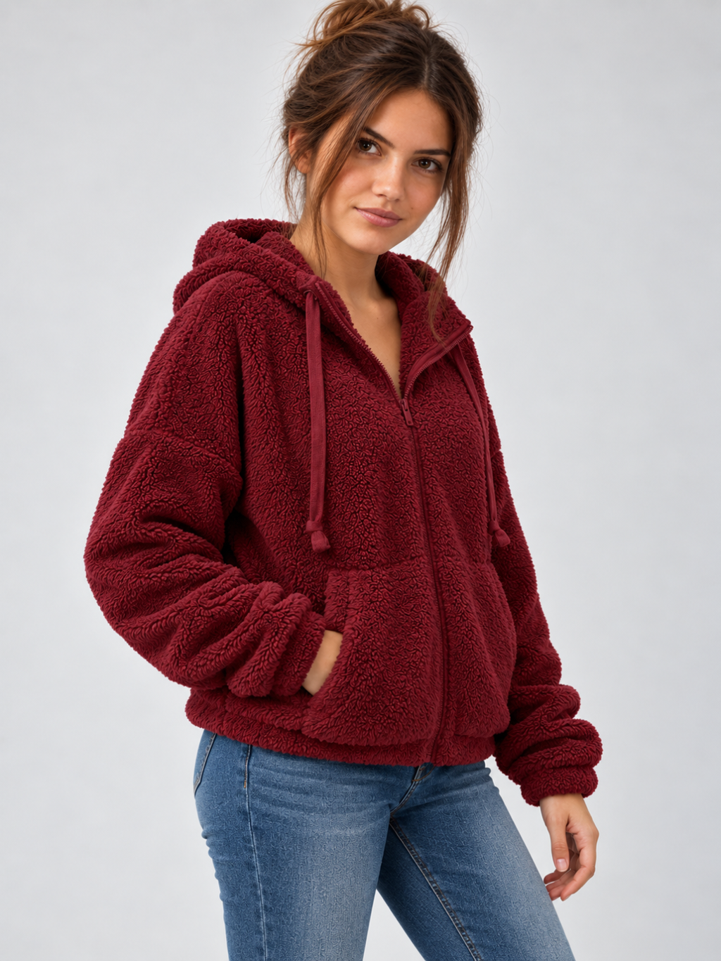 Women's Oversized Teddy Fleece Hoodie