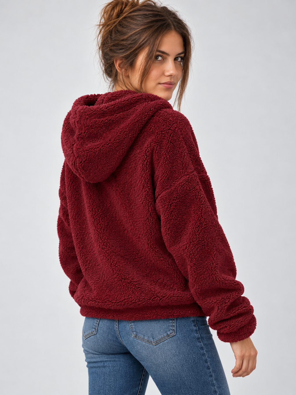 Women's Oversized Teddy Fleece Hoodie