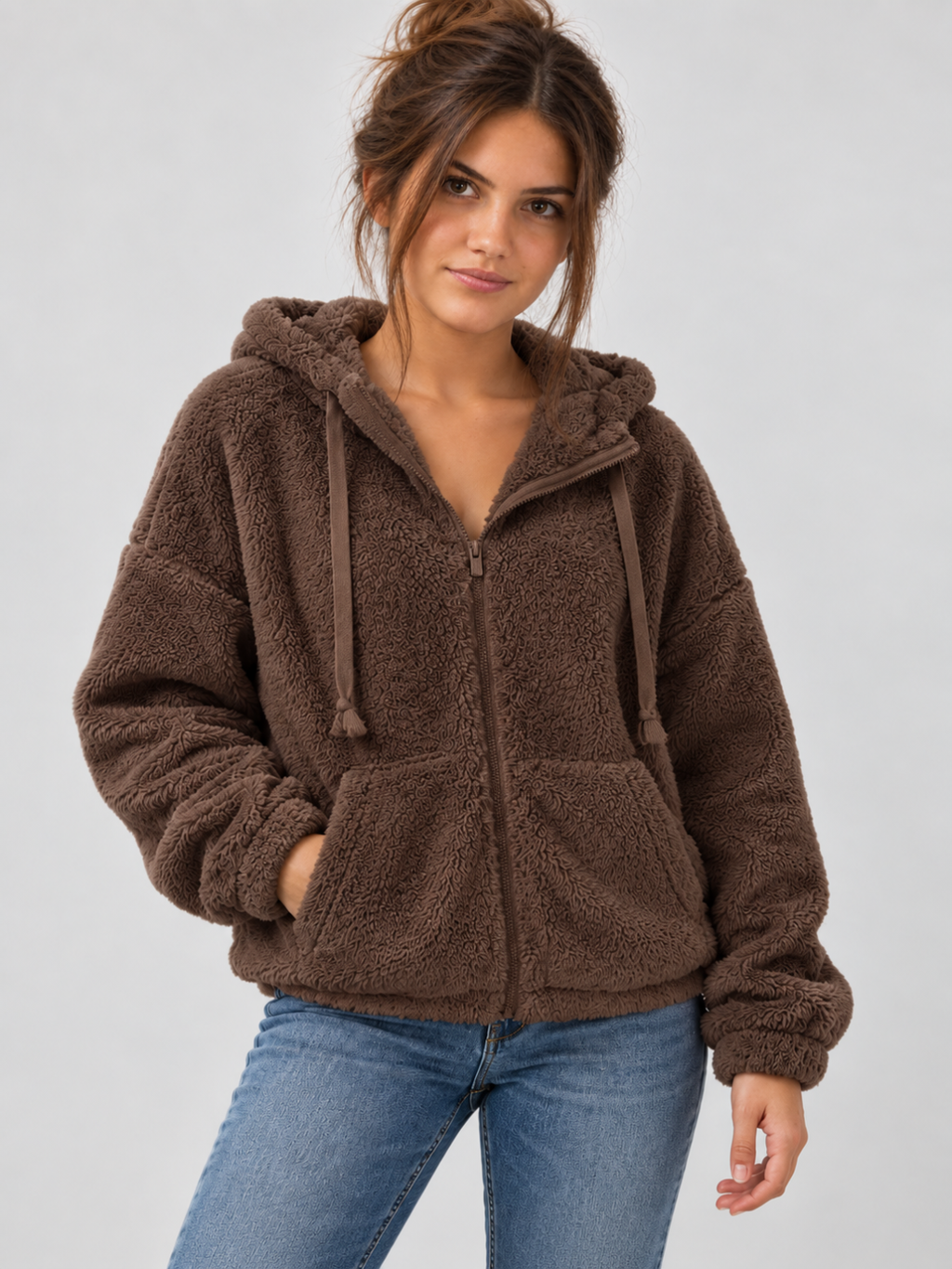 Women's Oversized Teddy Fleece Hoodie