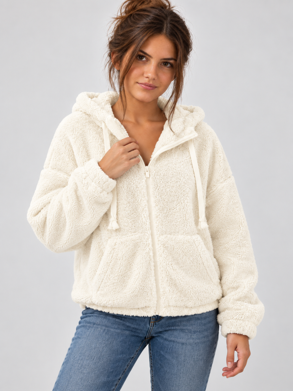 Women's Oversized Teddy Fleece Hoodie