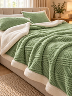 Coral Fleece Striped Throw Blanket