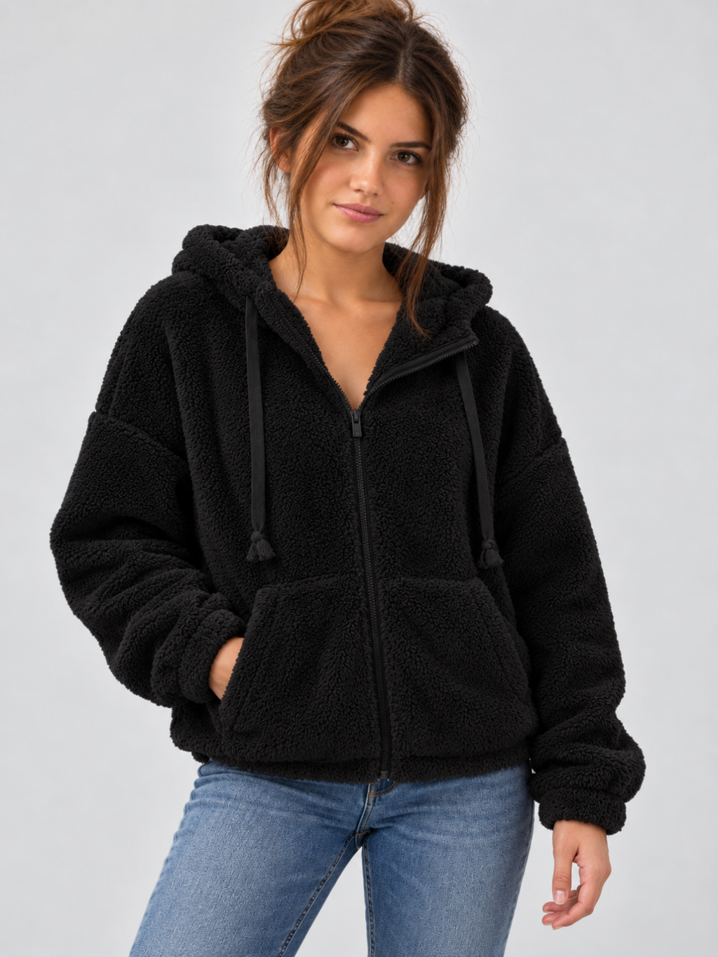 Women's Oversized Teddy Fleece Hoodie