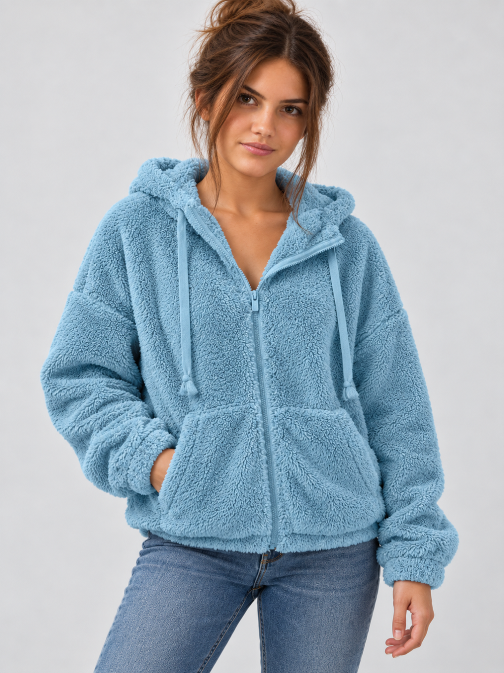 Women's Oversized Teddy Fleece Hoodie