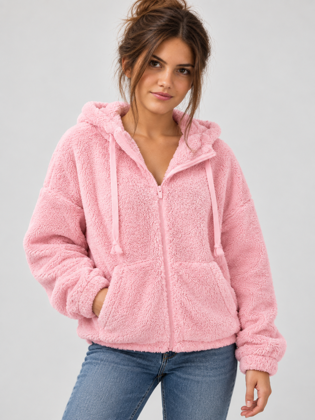 Women's Oversized Teddy Fleece Hoodie
