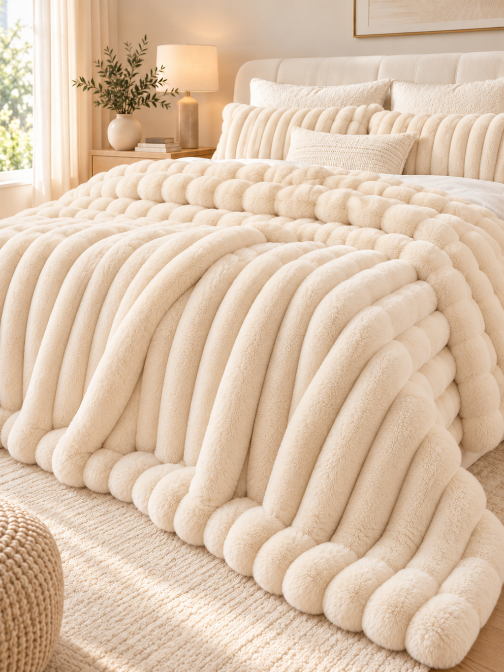 Flannel Fleece Striped Throw Blanket