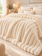 Flannel Fleece Striped Throw Blanket