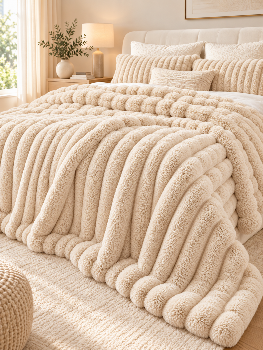 Flannel Fleece Striped Throw Blanket