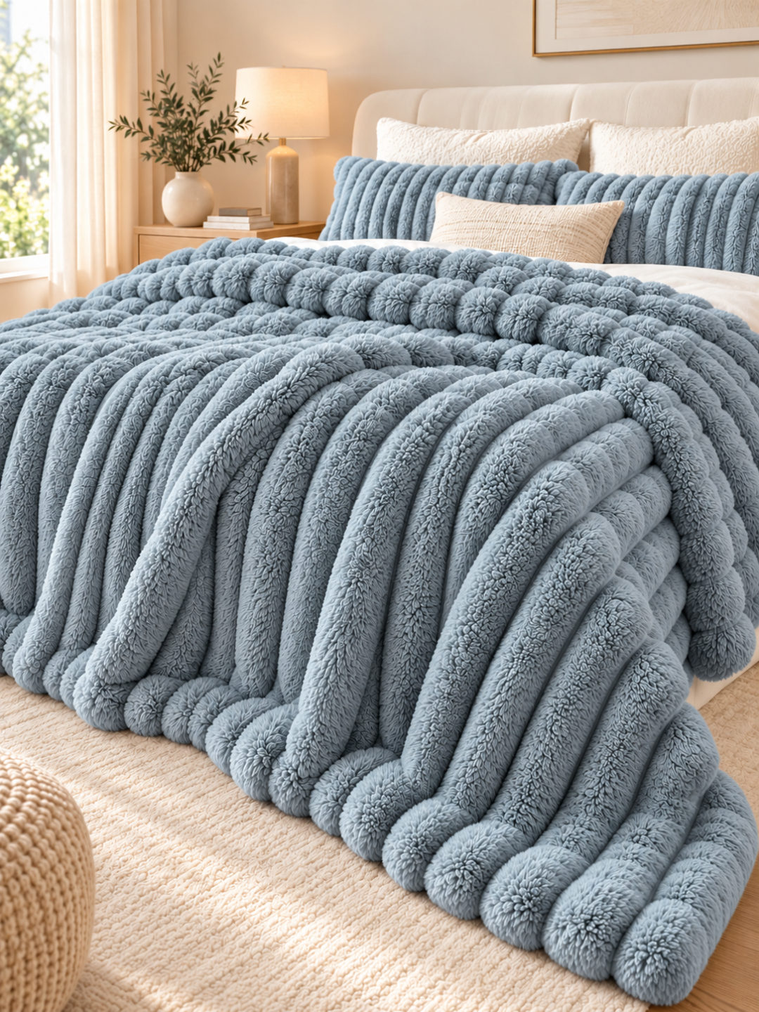 Flannel Fleece Striped Throw Blanket
