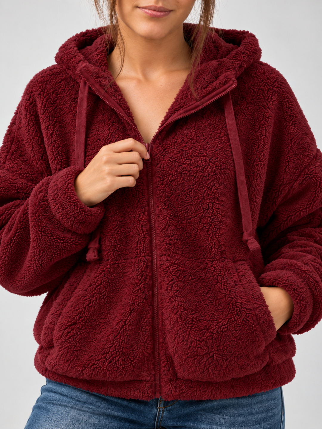 Women's Oversized Teddy Fleece Hoodie
