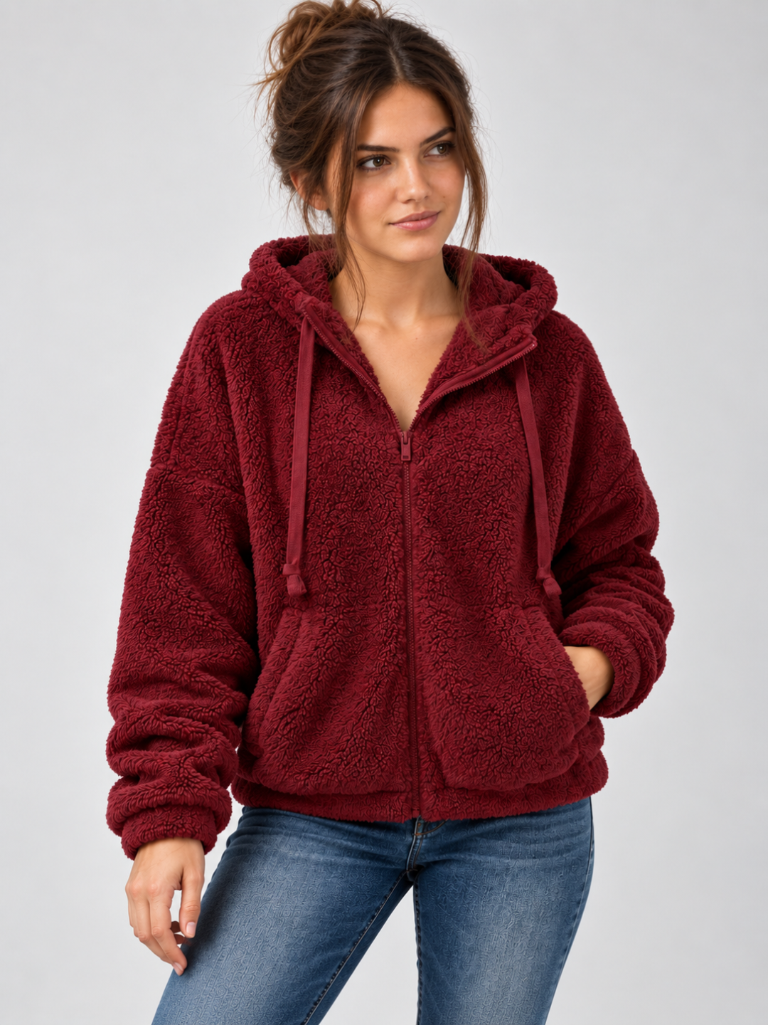 Women's Oversized Teddy Fleece Hoodie