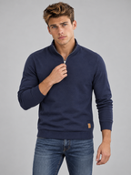 Men's Quarter-Zip Polo Neck Knitted Jumper
