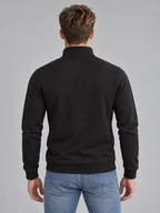 Men's Quarter-Zip Polo Neck Knitted Jumper