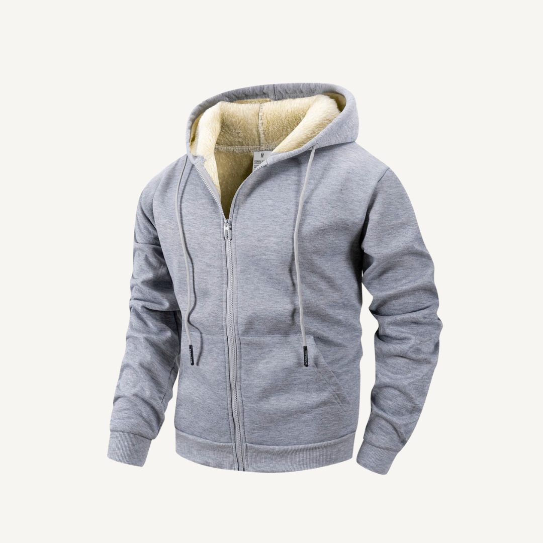 Men's Sherpa-Lined Zip-Up Hoodie