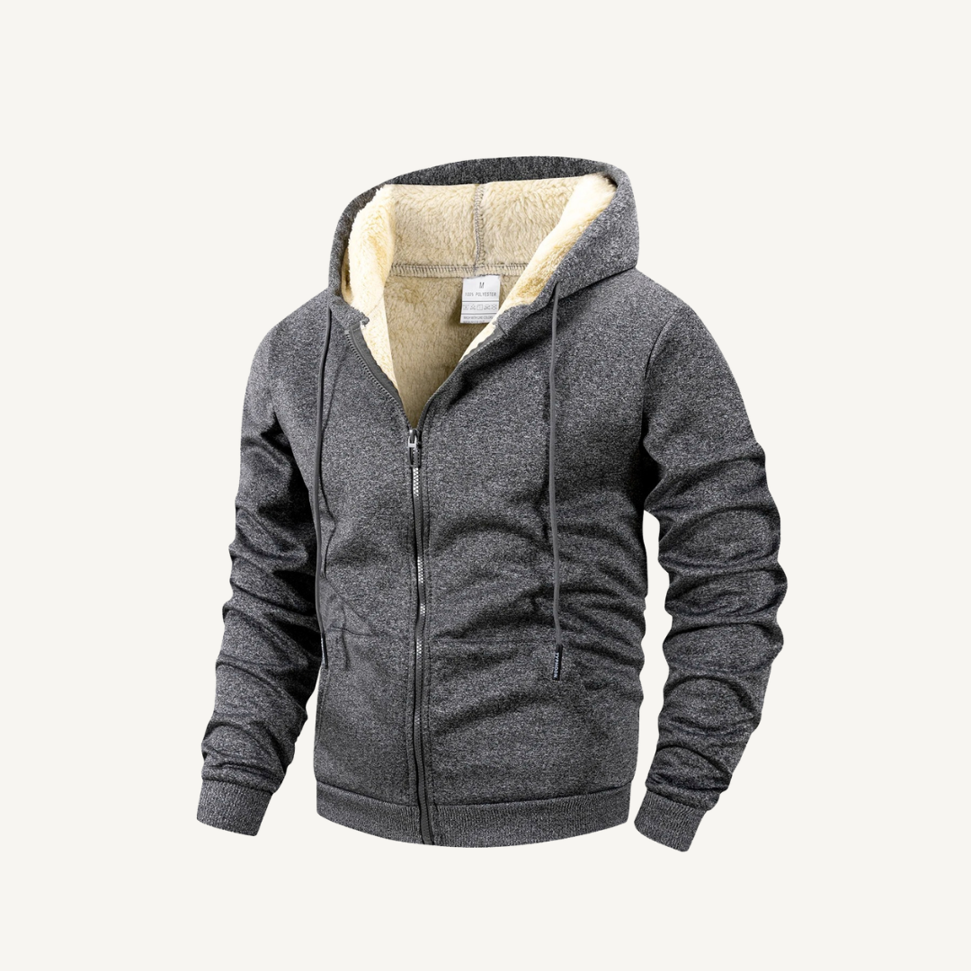 Men's Sherpa-Lined Zip-Up Hoodie