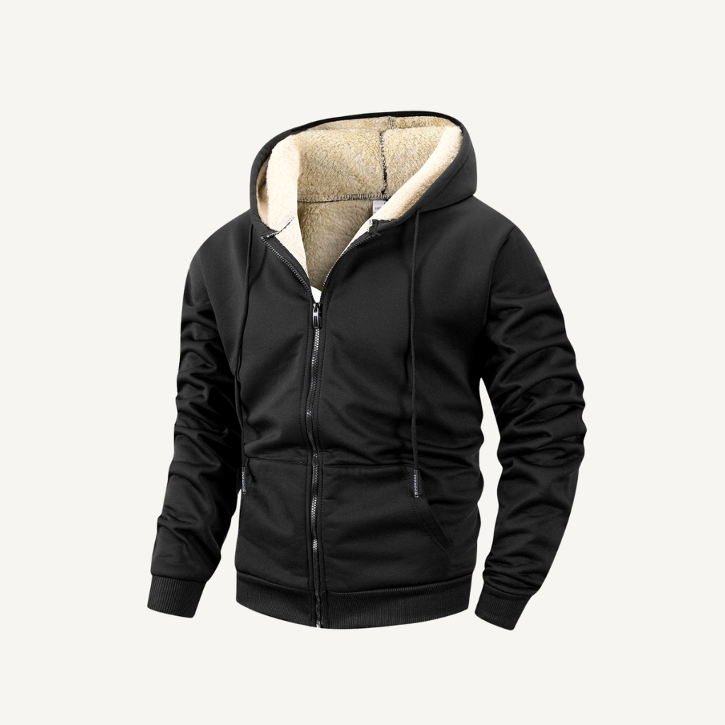 Men's Sherpa-Lined Zip-Up Hoodie