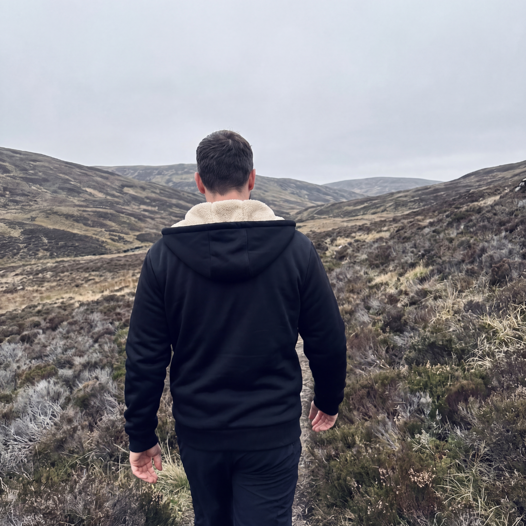 Men's Sherpa-Lined Zip-Up Hoodie