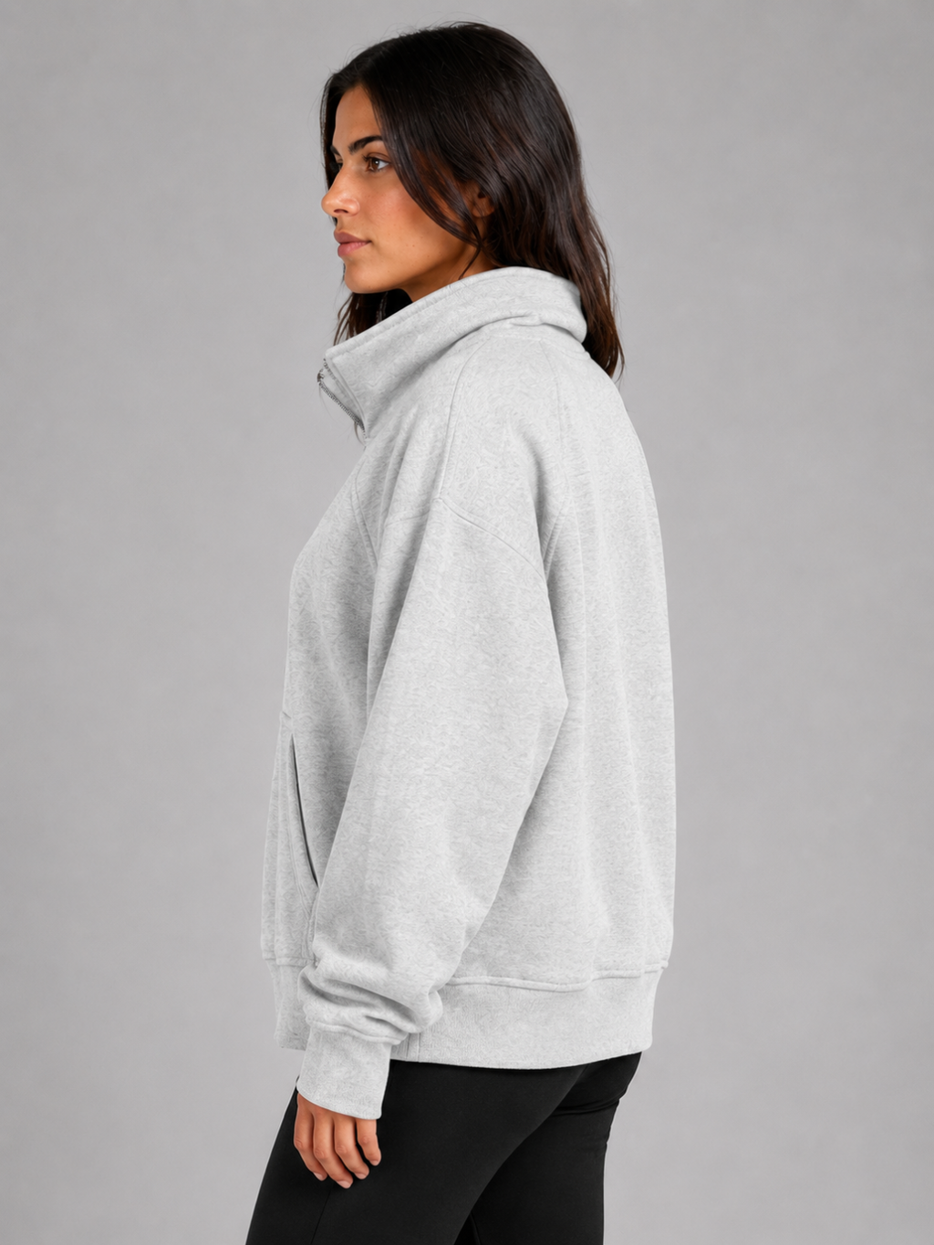 Women's Half-Zip Fleece Pullover Hoodie