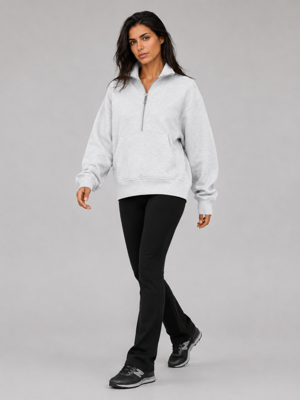 Women's Half-Zip Fleece Pullover Hoodie