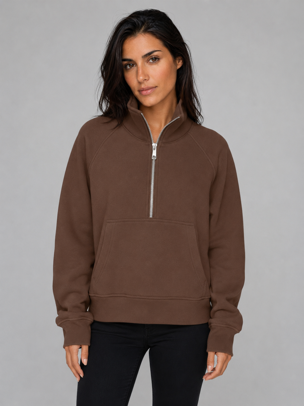 Women's Half-Zip Fleece Pullover Hoodie