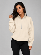 Women's Half-Zip Fleece Pullover Hoodie