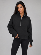 Women's Half-Zip Fleece Pullover Hoodie