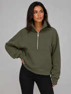 Women's Half-Zip Fleece Pullover Hoodie