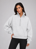 Women's Half-Zip Fleece Pullover Hoodie