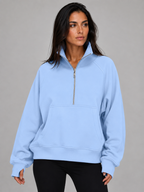 Women's Half-Zip Fleece Pullover Hoodie