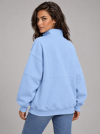 Women's Oversized Half-Zip Fleece Hoodie