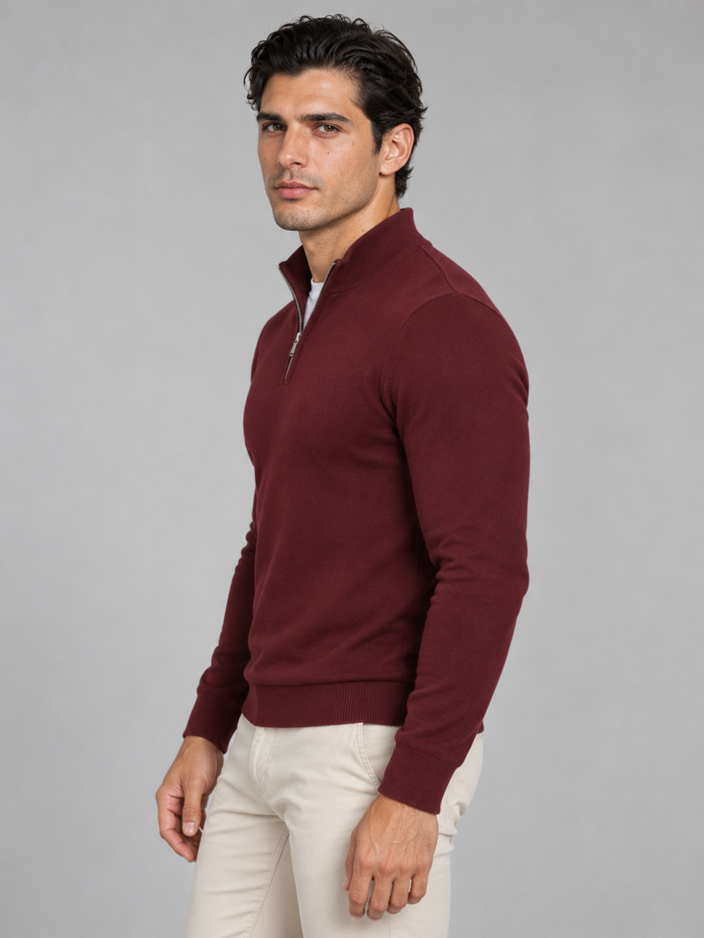 Men's Quarter-Zip Knit Pullover
