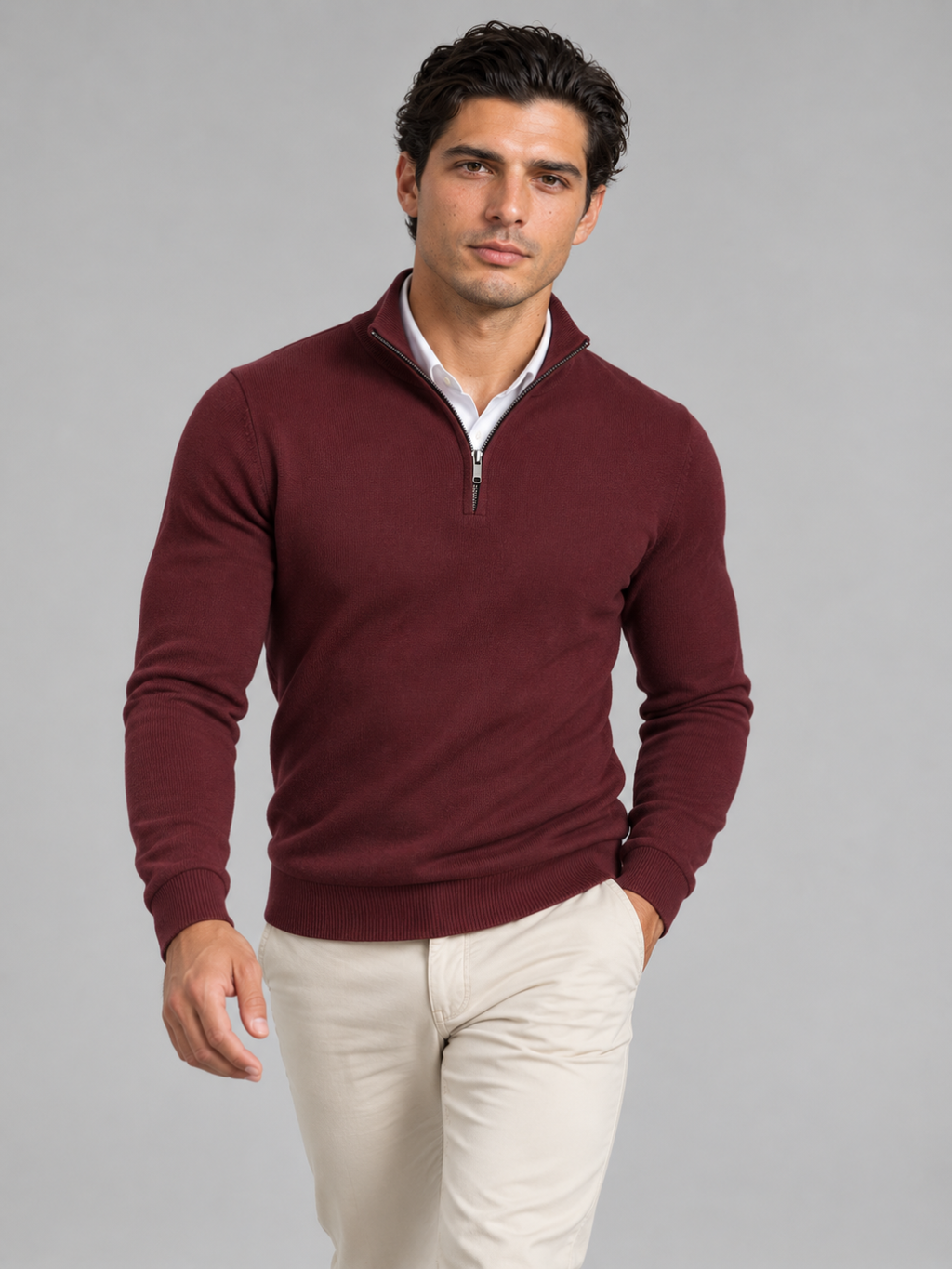 Men's Quarter-Zip Knit Pullover