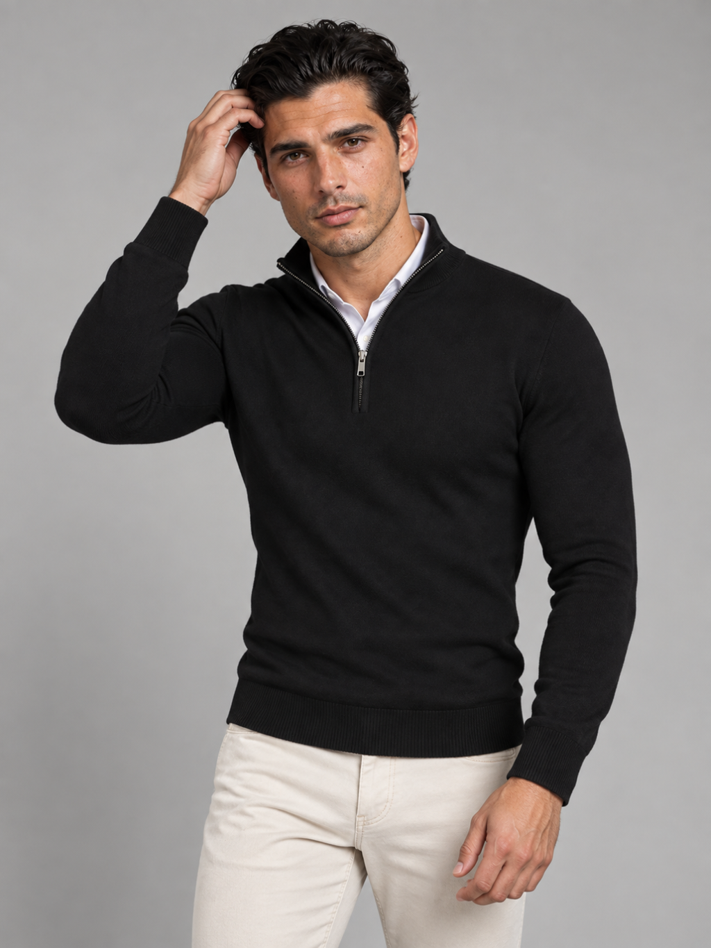 Men's Quarter-Zip Knit Pullover