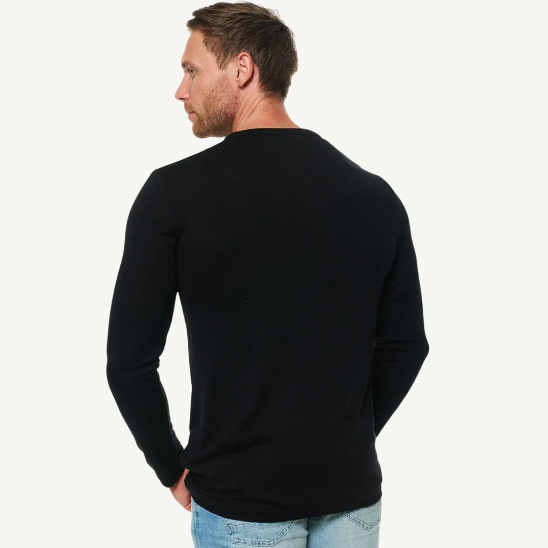 Men's Merino Wool Henley Base Layer